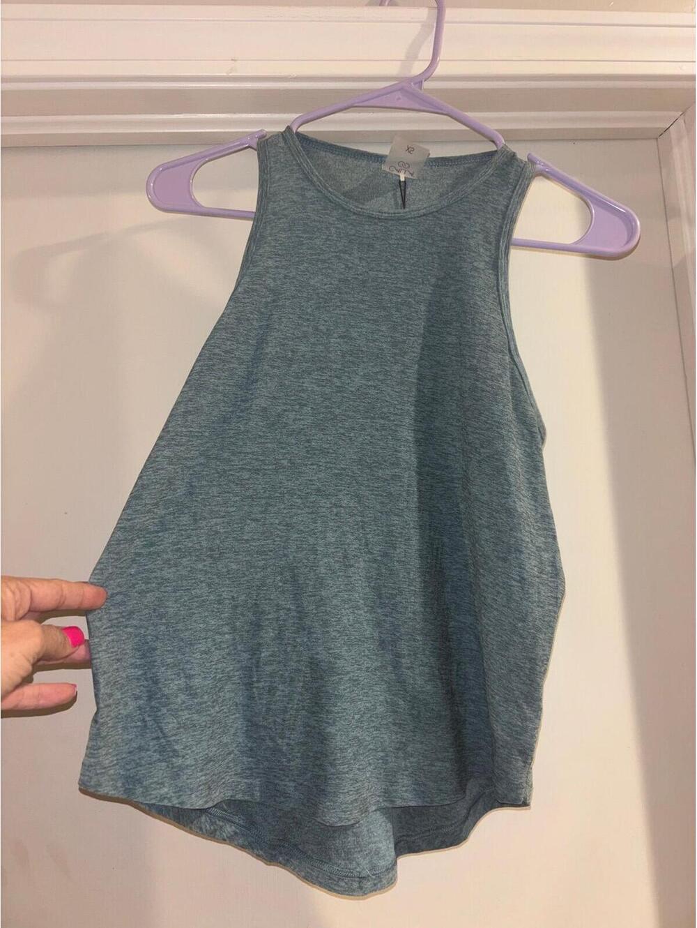 Calia Luxtralux Cutaway Tank Top XS Green Heather Yoga Workout Athletic - Picture 1 of 6